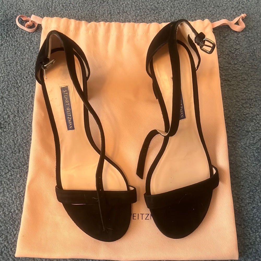 Stuart Weitzman suede heeled sandals